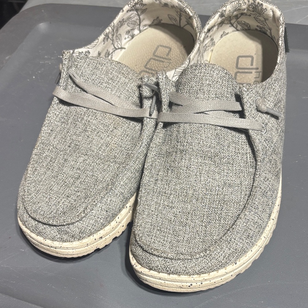 Hey Dude Gray Textured Womens Loafers